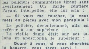 19 Septembre 1961 Elle Traverse Le Rideau De Fer Armee D Un Parapluie